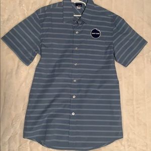 Basic Editions Stripped Blue Button Down Shirt